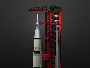Nasa Saturn V Rocket and Launch Pad Apollo file STL OBJ for 3D Printer Modelo de Impressão 3D