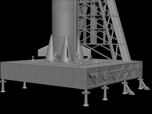 Nasa Saturn V Rocket and Launch Pad Apollo file STL OBJ for 3D Printer Modelo de Impressão 3D