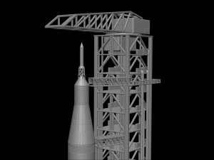 Nasa Saturn V Rocket and Launch Pad Apollo file STL OBJ for 3D Printer 3D Print Model