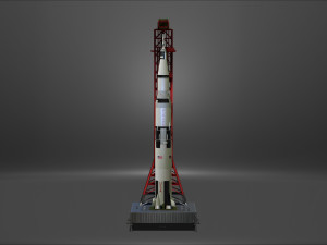 Nasa Saturn V Rocket and Launch Pad Apollo file STL OBJ for 3D Printer Modelo de Impressão 3D