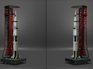 Nasa Saturn V Rocket and Launch Pad Apollo file STL OBJ for 3D Printer Modelo de Impressão 3D