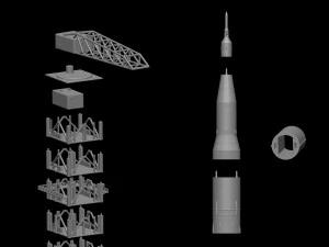 Nasa Saturn V Rocket and Launch Pad Apollo file STL OBJ for 3D Printer 3D Print Model