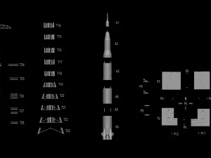 Nasa Saturn V Rocket and Launch Pad Apollo file STL OBJ for 3D Printer 3D Print Model