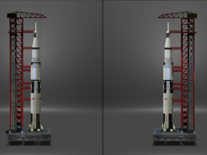 Nasa Saturn V Rocket and Launch Pad Apollo file STL OBJ for 3D Printer Modelo de Impressão 3D