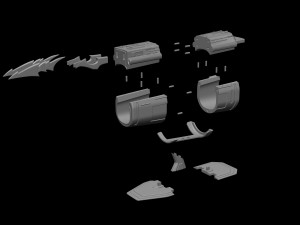 Predator Gauntlet Forearm Right two versions File STL-OBJ for 3D printer 3Dプリントモデル