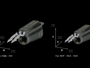 Predator Gauntlet Forearm Right two versions File STL-OBJ for 3D printer 3Dプリントモデル