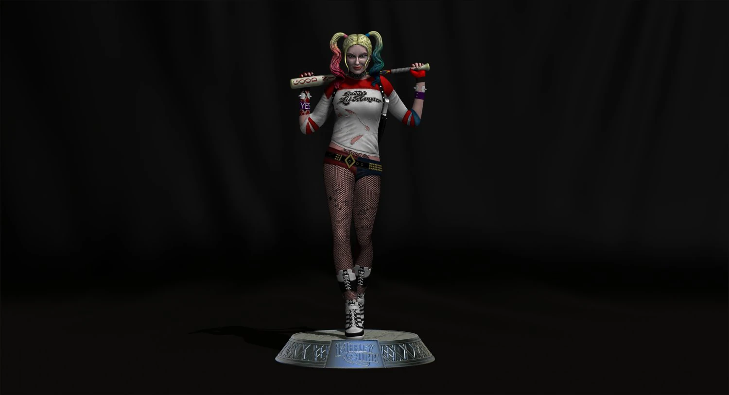 Harley Quinn Suicide Squad file STL-OBJ For 3D printer 3D Model .c4d .max .obj .3ds .fbx .stl .blend