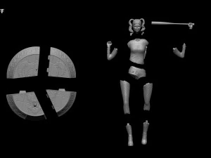 Harley Quinn Suicide Squad file STL-OBJ For 3D printer 3D Model