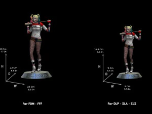 Harley Quinn Suicide Squad file STL-OBJ For 3D printer 3D Model