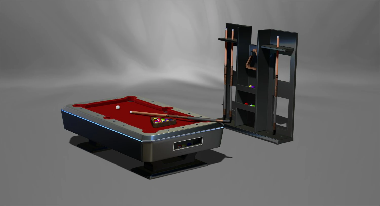 Modern Pool table complete with accessories 15 scale Printing Miniature Assembly File S 3D Print Model .c4d .max .obj .3ds .fbx .stl .blend 