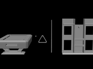 Modern Pool table complete with accessories 15 scale Printing Miniature Assembly File S 3Dプリントモデル