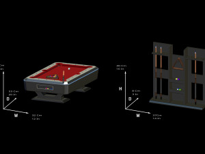 Modern Pool table complete with accessories 15 scale Printing Miniature Assembly File S 3Dプリントモデル