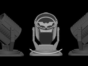 Batman Signal Searchlight Lamp Miniature Assembly File STL-OBJ for 3D Printing 3D प्रिंट मॉडल