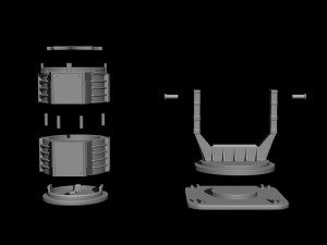 Batman Signal Searchlight Lamp Miniature Assembly File STL-OBJ for 3D Printing 3D प्रिंट मॉडल
