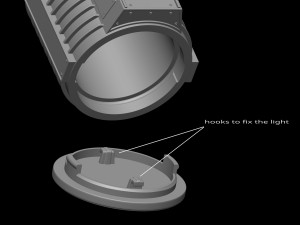 Batman Signal Searchlight Lamp Miniature Assembly File STL-OBJ for 3D Printing 3D प्रिंट मॉडल