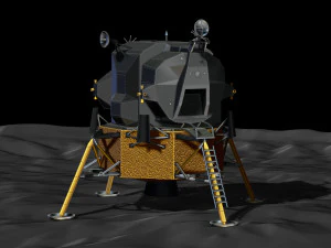 Modul Bulan File Apollo 11 STL-OBJ untuk printer 3D Model Cetak 3D