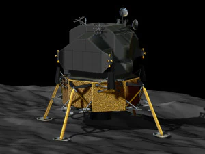Modul Bulan File Apollo 11 STL-OBJ untuk printer 3D Model Cetak 3D