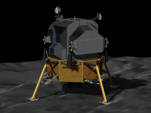 Lunar Module Apollo 11 STL-OBJ files for 3D printers Modèles 3D en vedette