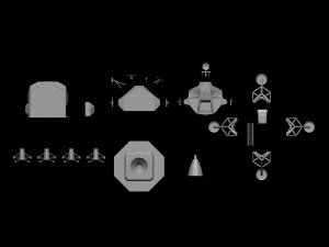Modul Bulan File Apollo 11 STL-OBJ untuk printer 3D Model Cetak 3D