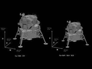 Lunar Module Apollo 11 STL-OBJ files for 3D printers Modèles 3D en vedette