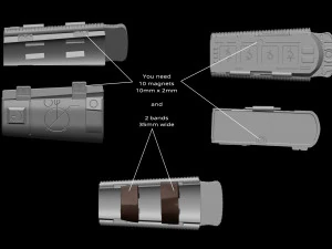 Predator Gauntlet Forearm Left scale 11 File STL-OBJ for 3D printer 3D Print Model