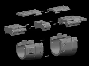 Predator Gauntlet Forearm Left scale 11 File STL-OBJ for 3D printer 3D Print Model