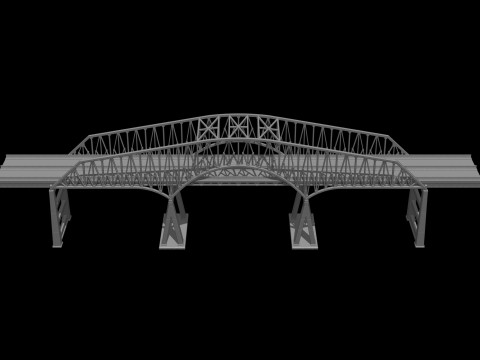 Model bridge H0 scale trains Baltimore bridge reproduction Francis Scott Key Bridge File STL-O 3D Print Model