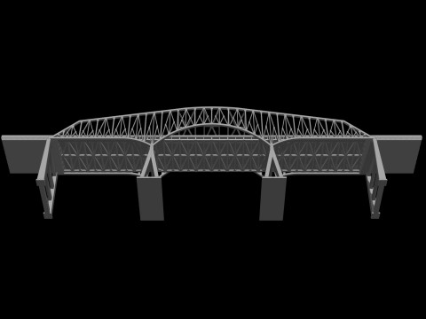 Model bridge H0 scale trains Baltimore bridge reproduction Francis Scott Key Bridge File STL-O 3D Print Model