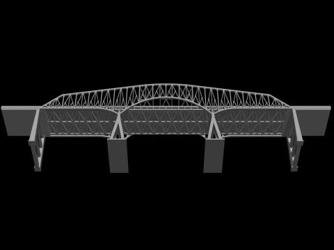 Model bridge H0 scale trains Baltimore bridge reproduction Francis Scott Key Bridge File STL-O 3D Print Model