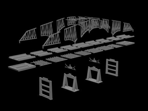 Model bridge H0 scale trains Baltimore bridge reproduction Francis Scott Key Bridge File STL-O 3D Print Model