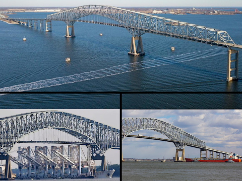 Model bridge H0 scale trains Baltimore bridge reproduction Francis Scott Key Bridge File STL-O 3D Print Model