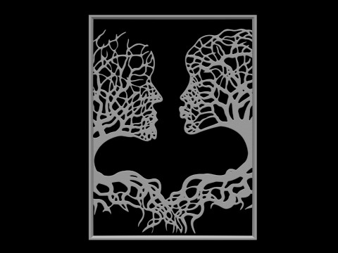 Painting minimalist art deco abstract figure File STL - OBJ for 3D Printing 3D मॉडल