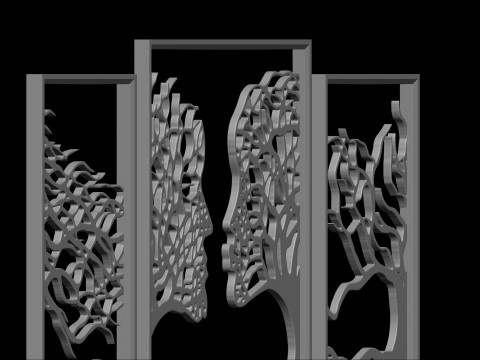 Painting minimalist art deco abstract figure File STL - OBJ for 3D Printing 3D मॉडल