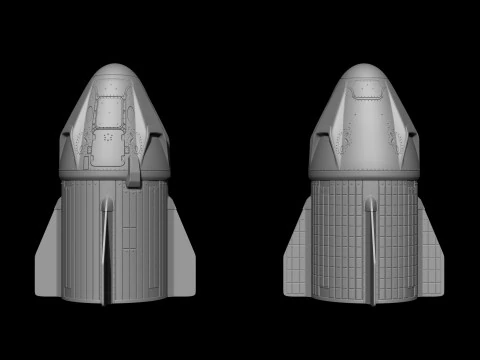SpaceX Crew Dragon Model Printing File STL - OBJ for 3D Printing 3D Print Model
