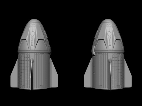 SpaceX Crew Dragon Model Printing File STL - OBJ for 3D Printing 3D Baskı Modeli