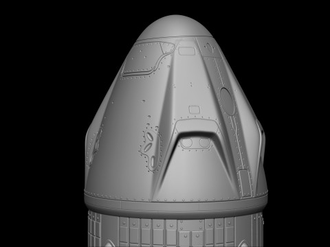 SpaceX Crew Dragon Model Printing File STL - OBJ for 3D Printing 3D Baskı Modeli