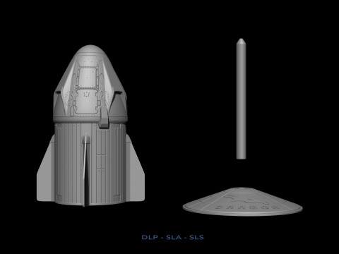 SpaceX Crew Dragon Model Printing File STL - OBJ for 3D Printing 3D Baskı Modeli