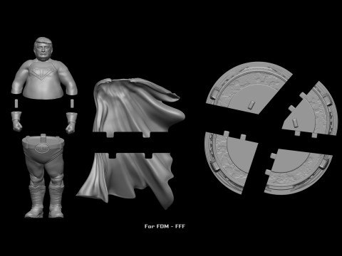 Super Trump Model Printing Miniature Assembly File STL OBJ for 3D Printing 3D-Druckmodell