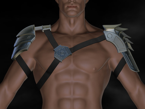 Predator Shoulder Armor Scale 11 File STL-OBJ for 3D Printing 3D 打印模型