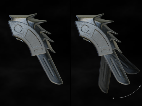 Predator Shoulder Armor Scale 11 File STL-OBJ for 3D Printing Modèles 3D en vedette