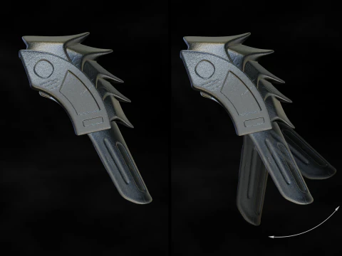 Predator Shoulder Armor Scale 11 File STL-OBJ for 3D Printing 3D Print Model