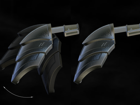 Predator Shoulder Armor Scale 11 File STL-OBJ for 3D Printing Modèles 3D en vedette