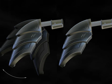 Predator Shoulder Armor Scale 11 File STL-OBJ for 3D Printing 3D Print Model