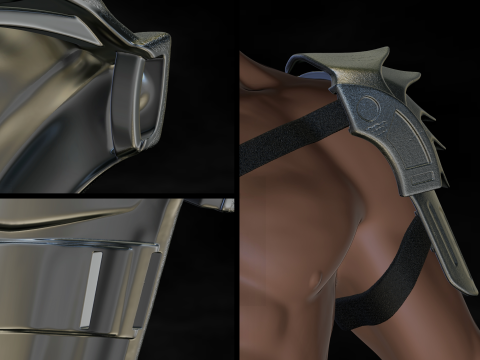 Predator Shoulder Armor Scale 11 File STL-OBJ for 3D Printing Modèles 3D en vedette