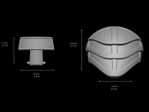 Predator Shoulder Armor Scale 11 File STL-OBJ for 3D Printing Modèles 3D en vedette