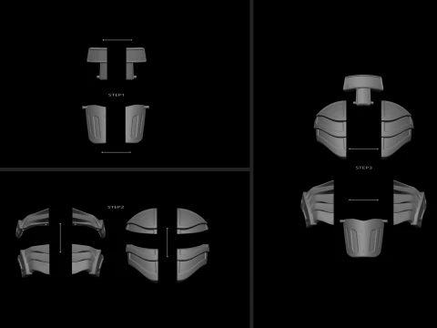 Predator Shoulder Armor Scale 11 File STL-OBJ for 3D Printing 3D Print Model