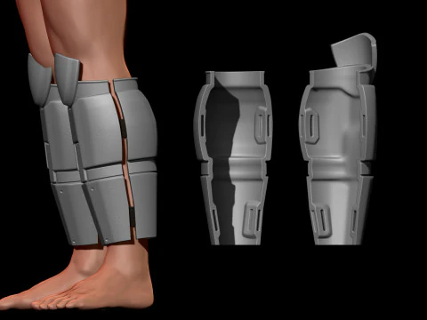 Predator Armor Legs Scale 11 File STL-OBJ for 3D Printing 3D Print Model