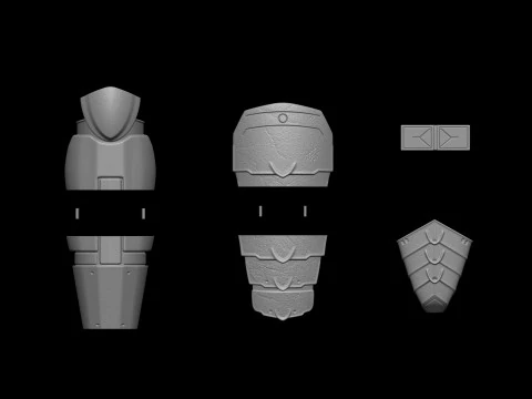 Predator Armor Legs Scale 11 File STL-OBJ for 3D Printing 3D Print Model