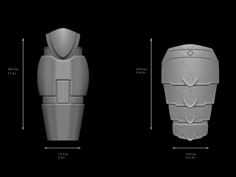 Predator Armor Legs Scale 11 File STL-OBJ for 3D Printing 3D Print Model