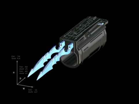 Predator Gauntlet Forearm Right removable blades scale 11 File STL-OBJ for 3D printer 3D Print Model